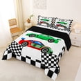 thumbnail image 2 of Erosebridal Kids Race Car Queen Comforter Set, Racing Flag Bedding Comforter Set, Black Reversible, 1 Comforter and 2 Pillowcases, 2 of 6