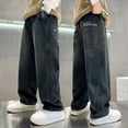 thumbnail image 2 of Gubotare Trendy Jeans for Teens Boys' Denim Jeans Elastic Waist Pants for Kids Size 12-13 (Black,12-13 Years), 2 of 8
