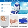 thumbnail image 6 of Spaco 2 Pieces High Back Folding Boat Seat Set with Sponge Cushion-Blue, Boat Captain Chair for Fishing Boat, Sightseeing Boat, Speedboat, Canoe, 6 of 8