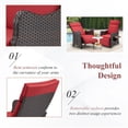 thumbnail image 4 of HOMREST Outdoor Recliner Chair for Patio,Patio Recliner Chair with Flip-up Table & Removable Cushion,  Wine Red, 4 of 7