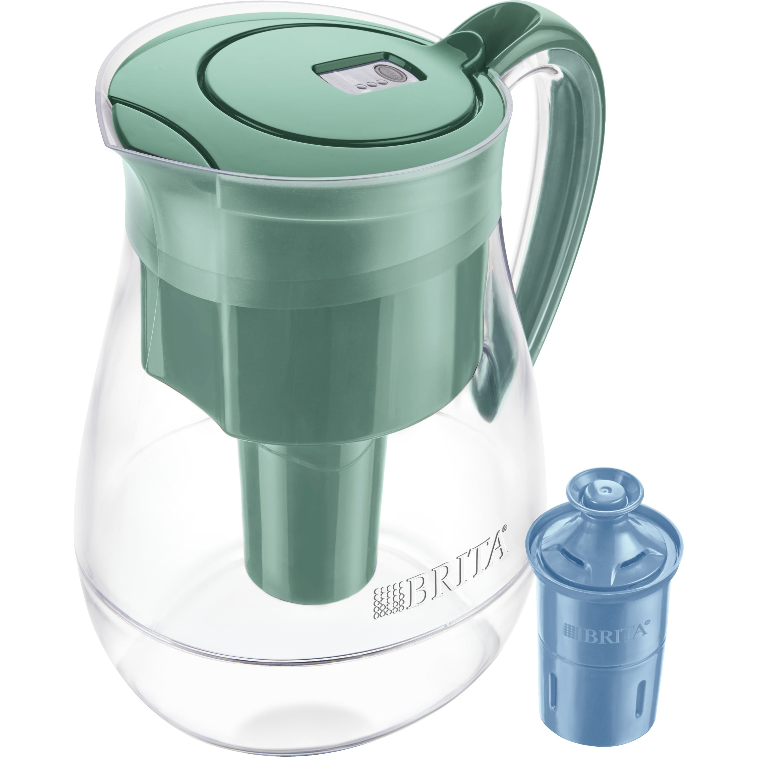 Señal falta demoler Brita Monterey Plastic 10-Cup Green Water Pitcher with Longlast Filter -  Walmart.com