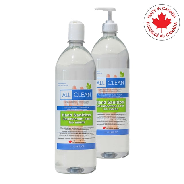 All Clean Assainisseur Liquide Naturel 70% Éthanol 1lit. Bouteille avec Pompe 8/Pack