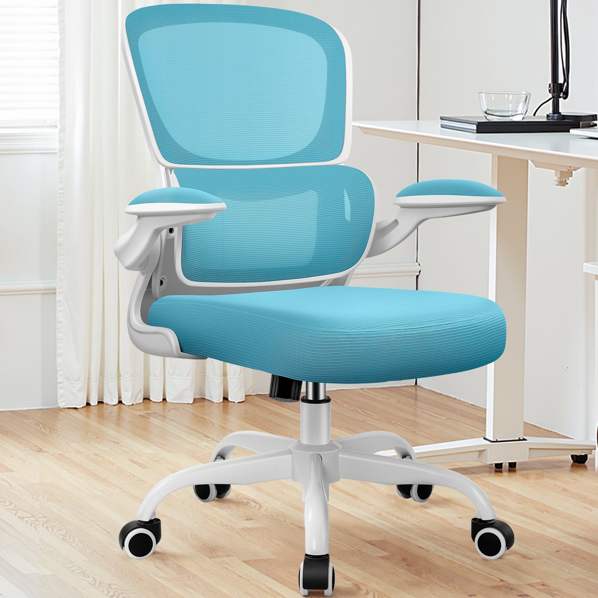 COOLHUT Office Chair, Ergonomic Desk Chair with Lumbar Support and Adjustable Armrests, Breathable Mesh Computer Gaming Chair, Reclining Task Chair for Home Office, Blue