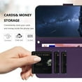 thumbnail image 4 of Case for Samsung Galaxy S22 Ultra with Credit Card Slot, Slim Luxury PU Rugged Non-Slip Grip Shockproof Bumper Full Body Protective Cover Men Women Phone Case for Galaxy S22 Ultra, Purple, 4 of 9