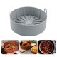 thumbnail image 1 of Grill Pan Bread Cake Mat Heat Resistant Accessories Multifunctional Removable Microwave Kitchen Air Fryer Silicone Pot BasketGray SChina He Qiyong unisex, 1 of 1