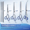 thumbnail image 3 of 6 in 1 Professional Stainless Steel Grooming Scissors for Dogs with Safety Round Tip, Heavy Duty Titanium Coated Pet Grooming Scissor for Dogs, Cats and Other Animals, 3 of 7