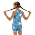 thumbnail image 2 of Xoenoiee Blue Turtle Starfish Print Girls Swimsuit Girls Tankini Set 2 Piece Bathing Suit with Shorts Swimwear with Removable Pads for Beach Pool Vacation, 6-7 Years, 2 of 7