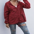 thumbnail image 2 of Alsol Imperméables pour Femmes Vestes Légères Coupe-Vent Pliables pour Randonnée en Plein Air avec Capuche, 2 of 6