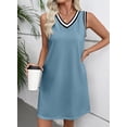 thumbnail image 3 of Vestido EVALESS casual con cuello en V sin mangas a rayas 2026 para mujer, 3 of 5