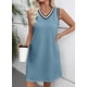 thumbnail image 3 of Vestido EVALESS casual con cuello en V sin mangas a rayas 2026 para mujer, 3 of 5