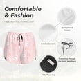 thumbnail image 4 of Bixox Women's Cute Bunny pattern 2 in 1 Running Shorts - Lightweight Athletic Workout Gym Yoga Shorts Liner with Pockets - Small, 4 of 7