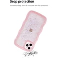 thumbnail image 4 of for iPhone 8 Plus - Curly Wave Edge Design, Transparent Bling Glitter Star Shiny Case, Cute Pink Clear Full Protection Soft TPU Shockproof Phone Cover for Women and Girls (Pink), 4 of 7