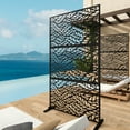 thumbnail image 4 of FOOWIN Outdoor Metal Privacy Screen Galvanized Decorative Screen, Black, 4 of 7
