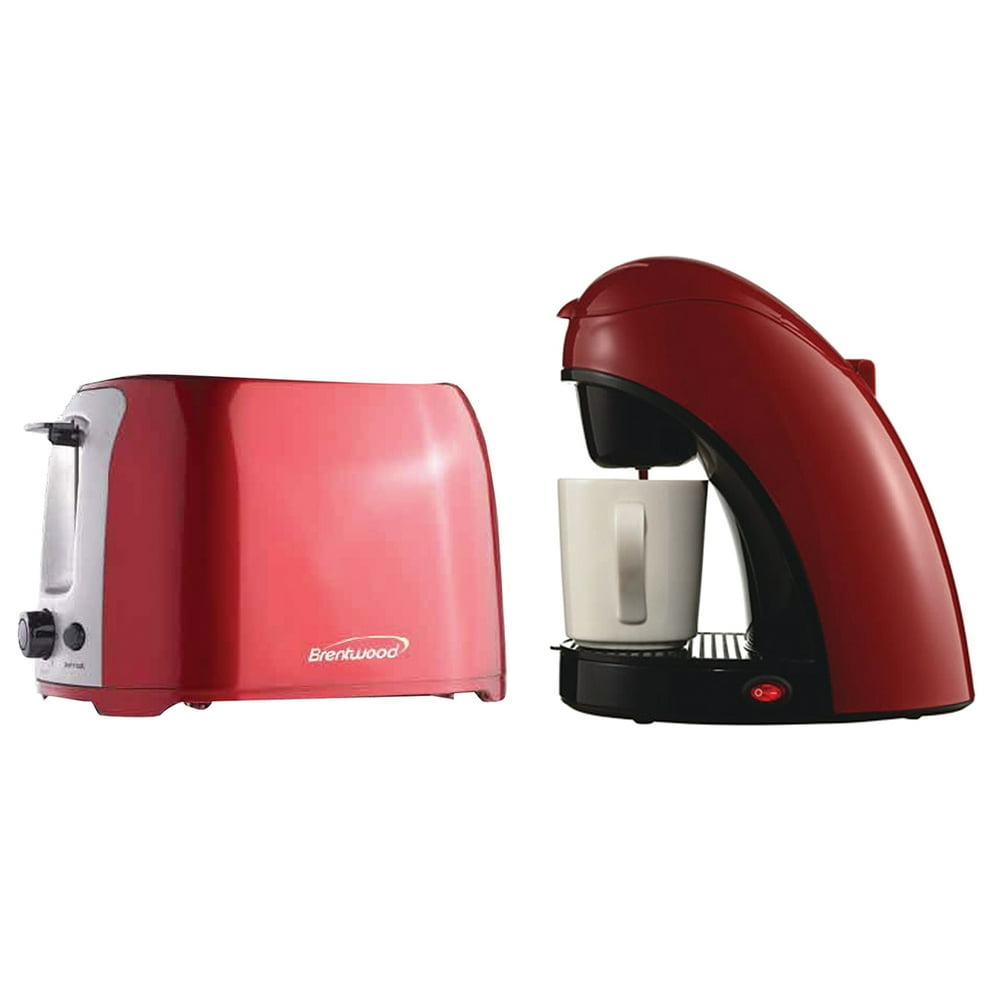 Brentwood Appliances TS112R SingleServe Coffee Maker with Mug (Red
