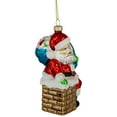 thumbnail image 4 of Northlight Santa Down the Chimney Hanging Glass Christmas Hanging Ornament - 4.75" - Red, 4 of 5