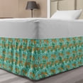 thumbnail image 1 of Underwater Bed Skirt, Underwater World Little Mermaid Girls Friends Seahorse Fish Shells, Elastic Bedskirt Dust Ruffle Wrap Around for Bedding Decor, 4 Sizes, Turquoise Marigold Green, by Ambesonne, 1 of 2