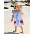 thumbnail image 4 of BemeyourBBs Baby Girl Summer Dress Fly Sleeve Round Neck Apple Embroidery Dress, 4 of 9