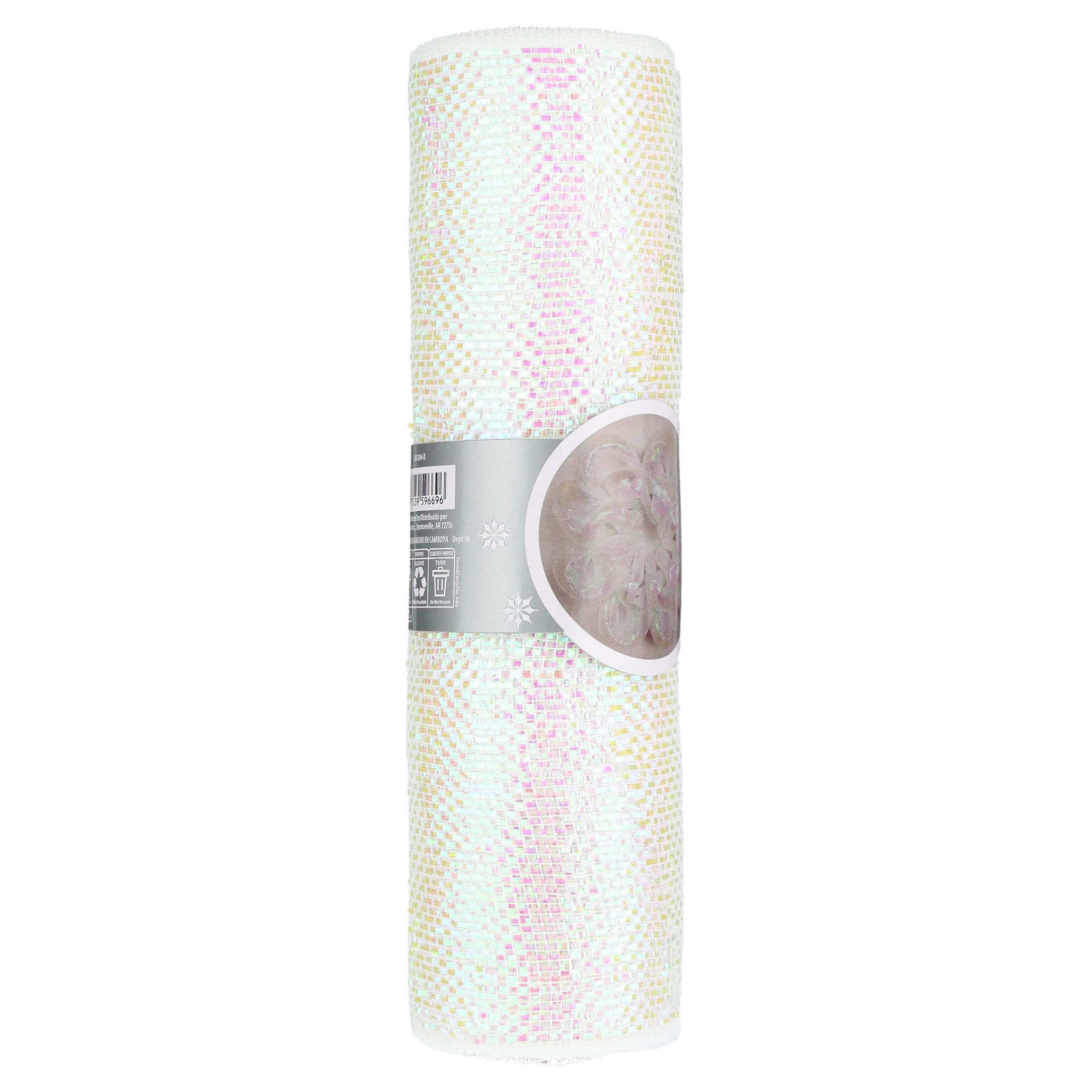 Iridescent Mesh Christmas Ribbon, 10.5" x 15', by Holiday Time
