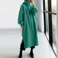 thumbnail image 2 of MOJOGO Sweatshirt Desses for Women Casual Long Sleeve Hooded Dress Oversized Maxi Dress Fall Winter Fashion Outfits Green M, 2 of 6