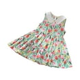 thumbnail image 1 of Yanlir Robe Confortable pour Bébés Filles Sans Manches à Volants Imprimé Fleuri Col Rond Mi-Mollet pour Tenues Adorables 2-10 Ans (Multicolore, 9-10 Ans), 1 of 3