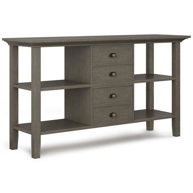 Allora Modern Wood 54" Transitional Console Sofa Table in Farmhouse Gray