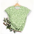 thumbnail image 3 of Red Tops for Women Trendy Casual Round Neck Short Sleeve Top Floral Print Tees Vintage Shirt Summer Loose Lightweight Blouses, 3 of 4