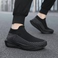 thumbnail image 5 of Men's Slip‑On Sock Style Running Sneakers, Stretch Knit Upper Athletic Shoes with Curved Thick Midsole for Daily Sports and Walking, 5 of 7
