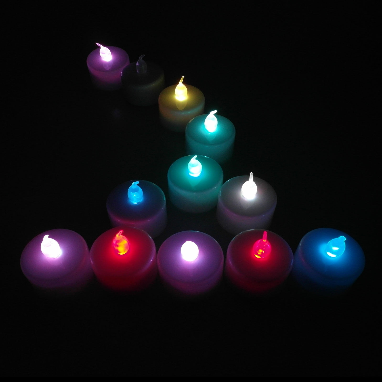 12Packs Multicolor, LED Plastic Tea Tealight Candles Lamp Flameless