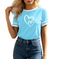 thumbnail image 2 of Neewe Blouse for Women Dressy Casual Short Sleeve Color Block Tops Fashion Peint Crew Neck Tunic Shirts Summer Clothes, 2 of 8