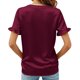 thumbnail image 5 of TaTaai Women's Satin V Neck Short Sleeve Shirt, Business Casual Silky Drape, Lightweight for Office Daily Party Formal Occasions Gift, 5 of 8