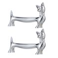 thumbnail image 1 of Chopsticks Rest Holder Alloy Chopsticks Holders Dining Table Tableware Storage Silver Cat Shape 2Pack, 1 of 4