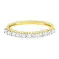 thumbnail image 3 of 14K Yellow Gold Plated .925 Sterling Silver 1/2 cttw Shared Prong Set Brilliant Round-cut Diamond 11 Stone Band Ring (I-J Color, SI1-SI2 Clarity) - Size 8, 3 of 7