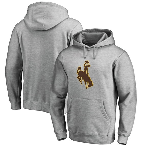 Men's Ash Wyoming Cowboys Primary Team Logo Pullover Hoodie