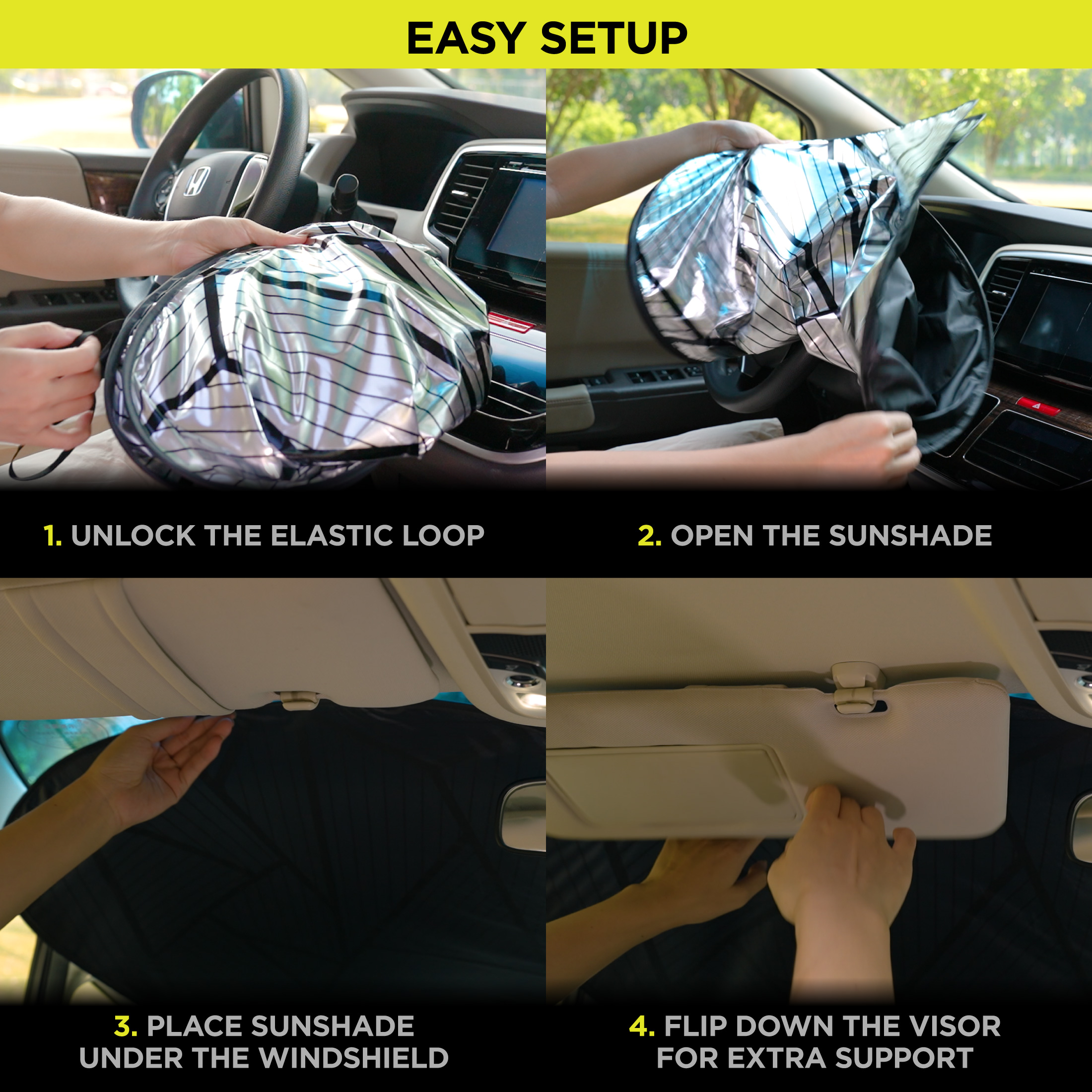 Auto Drive Polygon Universal Fit Twist Sunshade photo 5