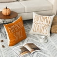 thumbnail image 4 of Sm:)e Pumpkin Harvest Hello Fall Throw Pillow Covers Set of 4 18 x 18 Green Orange Square Seasonal Decorative Farmhouse Outdoor Pillow Case, 4 of 7