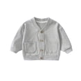 thumbnail image 4 of Rrxhxhs Cardigan for Girls Solid Color V-Neck Button Front Long Sleeve Loose Casual Sweater Cover Up with Pockets, 4 of 7