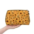 thumbnail image 4 of Cauagu Modern Wood Grain Sunflower Print Large Cosmetic Bag,Portable Cosmetics Pouch Travel Makeup Bag Large Capacity Travel Makeup Case Organizer Makeup Brush Organizer, 4 of 8