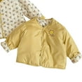 thumbnail image 3 of Ruyang Kids Cute Bear Reversible Jacket Toddler Boys Girls Winter Warm Lightweight Puffer Coat Button Quilted Outwear, 3 of 5