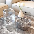 thumbnail image 4 of Elegant Ice River Pattern Mini Trash Can with Press-Open Lid - Compact, Durable, Versatile for Desktop, Car, Kitchen Use || Export Quality Waste Bin for Fruit Peels, & Small Rubbish, 4 of 6