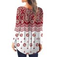 thumbnail image 3 of Camiseta de mujer Blusa con cuello en V con estampado floral FleinngHoz JD710495481, 3 of 4