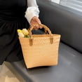 thumbnail image 4 of Bolso de mano para mujer, bolsos de paja, bolso de mano de verano, bolso grande de playa tejido (amarillo) Sywqhk Para Estrenar, 4 of 6