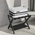 thumbnail image 7 of Folding Luggage Rack with Storage Shelf,Heavy-Duty Bamboo Frame&Nylon Straps,Holds 131 lb,Space-Saving Design,Classic Black, 7 of 7