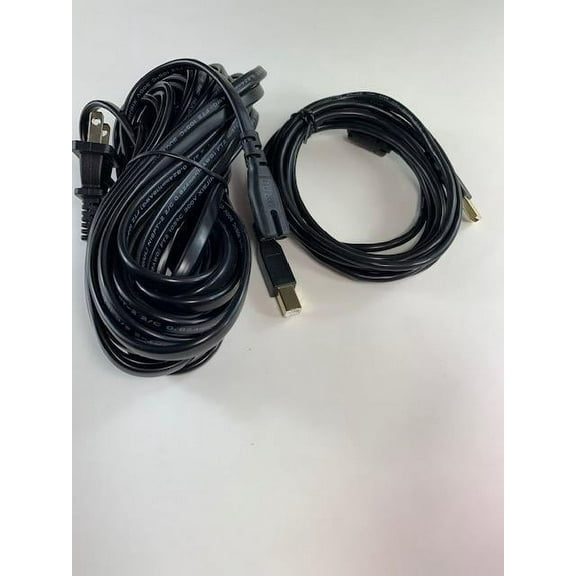 [UL Listed] OMNIHIL 30FT AC Power Cord 8FT USB-B Cable Compatible with Canon PIXMA TS8320 Printer