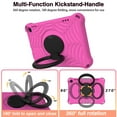 thumbnail image 4 of Kids Case for Amazon Kindle Fire HD 8/HD8 Plus 10th Generation 2020/2022 with Pencil Holder/Multi-Function Kickstand-Handle/Shoulder Strap, Protection Duty Shockproof Silicone Cover - Rose, 4 of 8