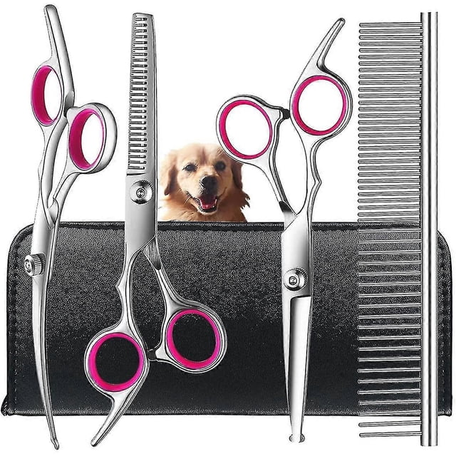 Dog Ging Scissors Kit With Safety Round Tip, Less Steel Dog Ging Scissors Set For And Short H Of Dog Cat Pets