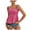 Hot Pink, variant on Women's Tie Shoulder Frill Shirred Ruffle Hem Sleeveless Strappy Cami Blouse Peplum Top