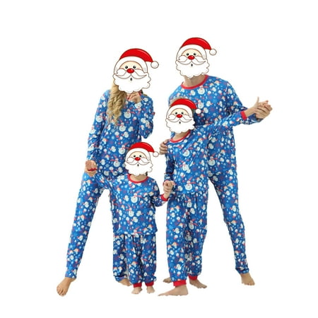 Qiylii Christmas Family Matching Pajamas Set,Snowman Print Tops+Trousers/Romper