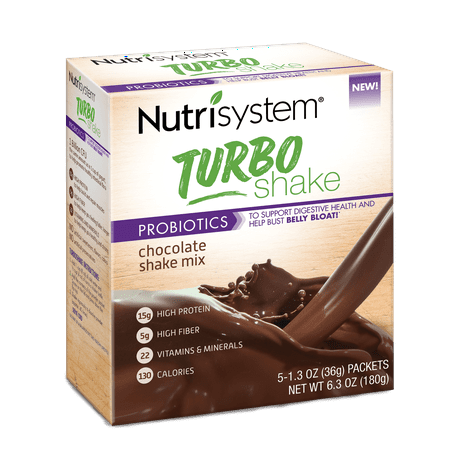 (2 Pack) Nutrisystem Turbo Shake, Chocolate Shake Mix, 5 (Best Weight Loss Bars And Shakes)