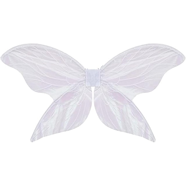 Lizxun Alas de Hada para niñas y Mujeres, Disfraz de Cosplay, Alas de Mariposa Blancas Brillantes, Disfraz de Halloween, Favor de Navidad