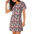 thumbnail image 2 of Lsque cute pink axolotl Pattern Nightgowns for Women Sleep Shirts Short Sleeve Nightshirt Pullover Nightdress Soft Sleepwear Relaxed Fit Nightdress, 2 of 6